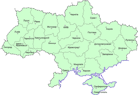 Карта України для регіональної мережі